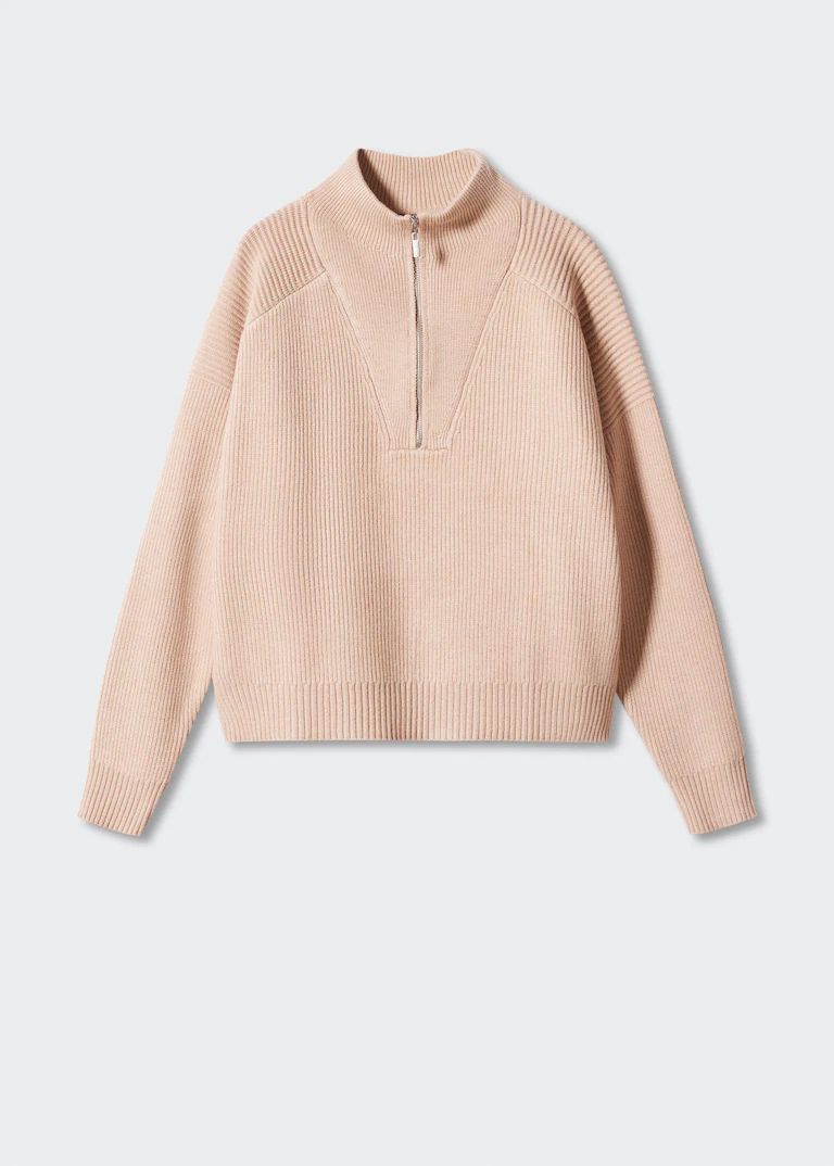 High neck sweater with zip -  Women | Mango USA | MANGO (US)