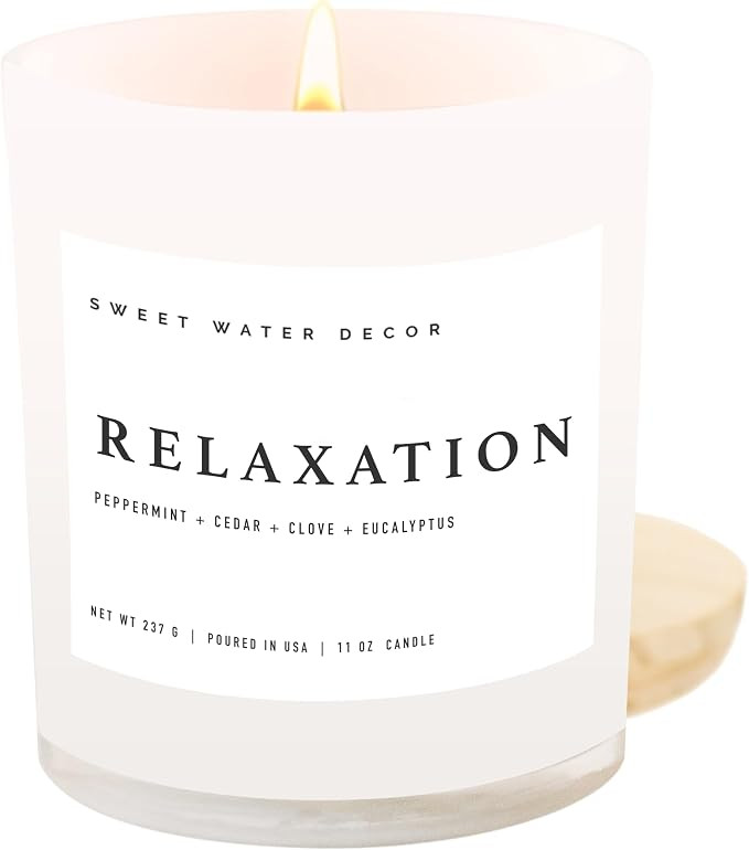 Sweet Water Decor Relaxation Candle - Peppermint, Clove, Cedar, Eucalyptus Scented Aromatherapy C... | Amazon (US)