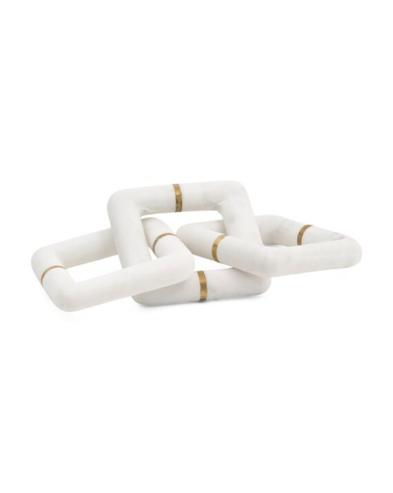 Square Chain Link in Marble With Brass Inlay | Etsy | Etsy (US)