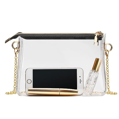 BS-VOG Clear Purse for Women - Stadium Approved Small Crossbody Bag with Zipper, Clear Stadium Bag for Concerts Sports | Amazon (US)