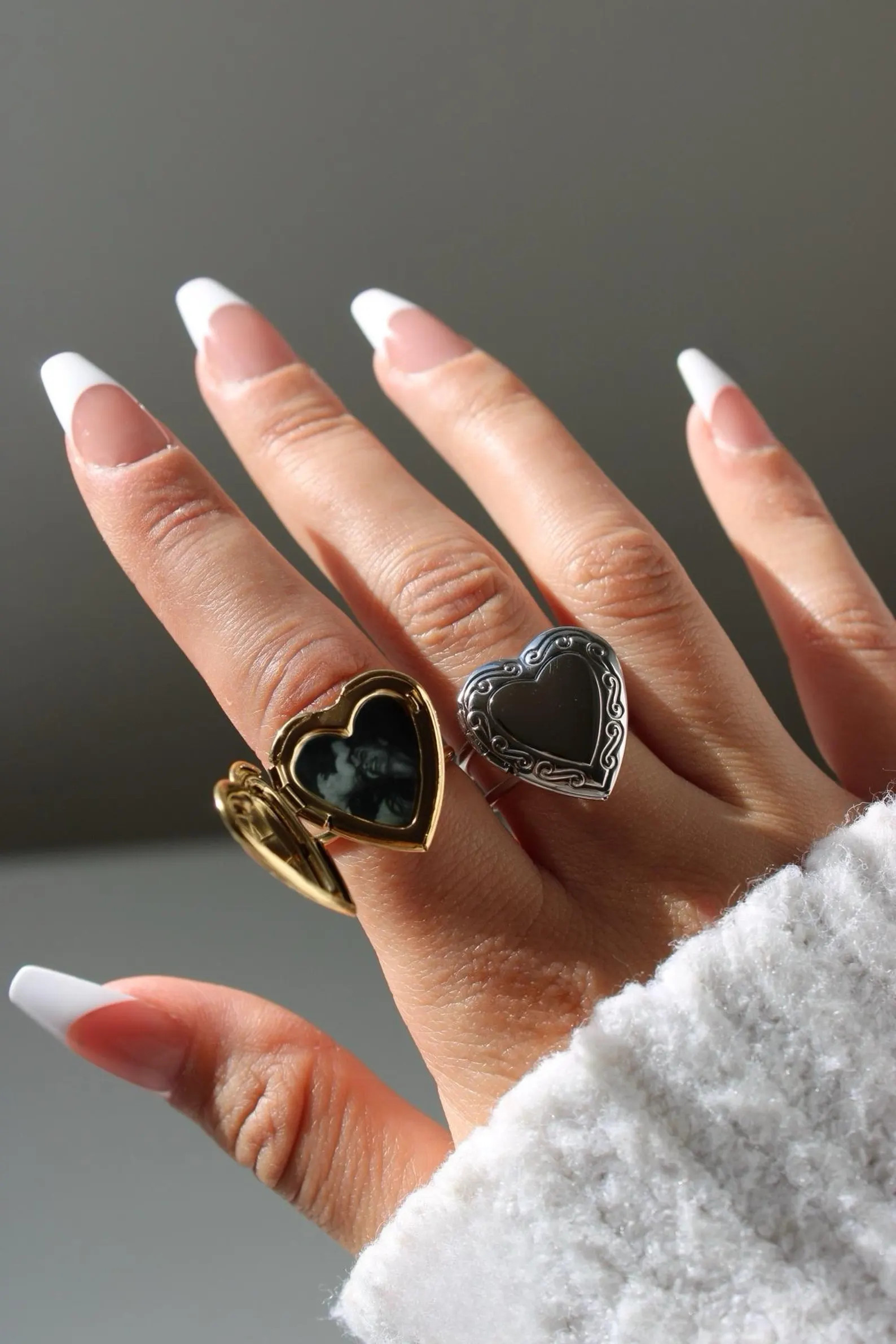 Heart locket ring adjustable, personalized ring in silver and gold | Etsy (US)