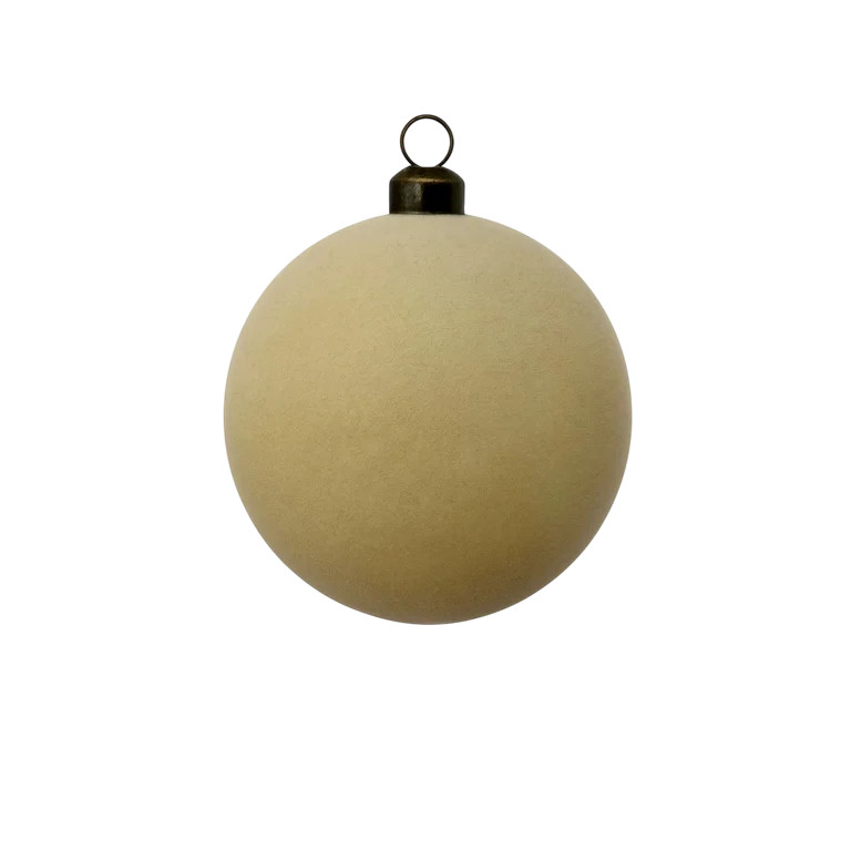 10 Count Tan Flocked Christmas Ornaments, 4.3 in, by My Texas House | Walmart (US)