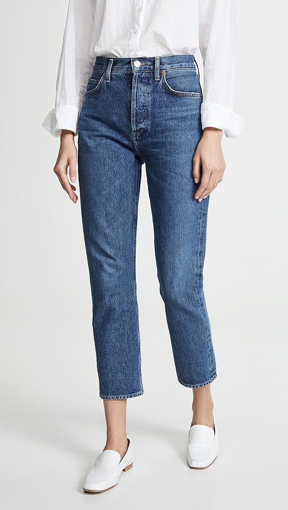 AGOLDE Riley High Rise Straight Crop Jeans | Shopbop | Shopbop