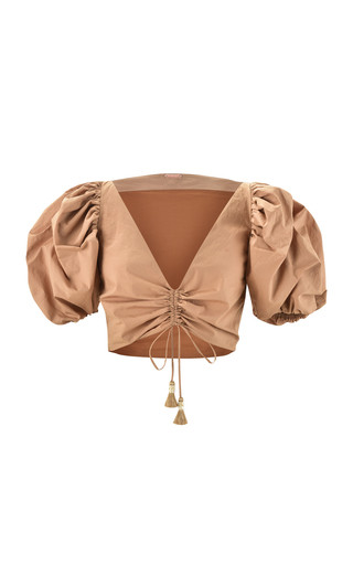 Sunset Hunting Ruched Cotton Crop Top | Moda Operandi Global