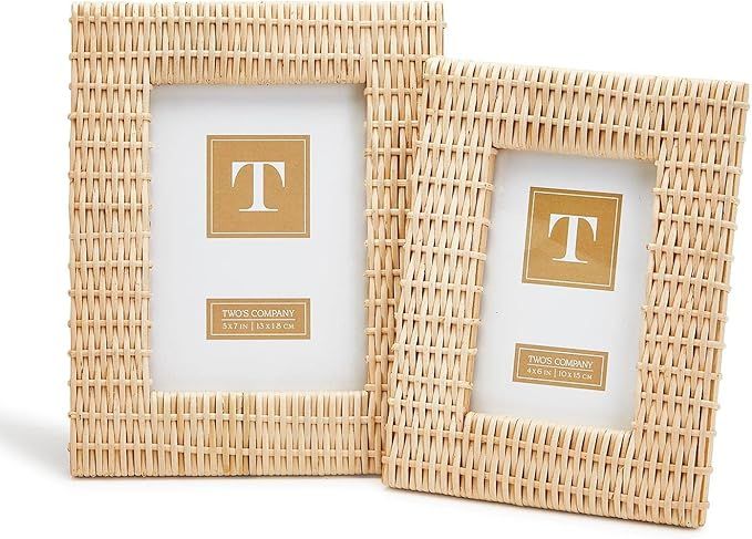 Two's Company Criss Cross Weft And Weave Set Of 2 Photo Frames Includes 2 Sizes | Amazon (US)