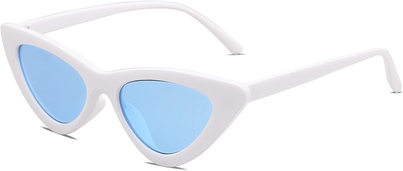 SOJOS Retro Vintage Narrow Cat Eye Sunglasses for Women Clout Goggles Plastic Frame Cardi B SJ204... | Amazon (US)