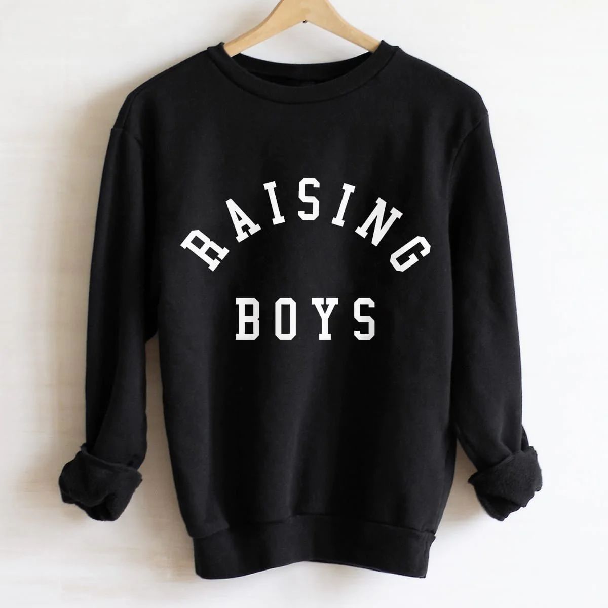 Womens Raising Boys Everyday Sweatshirt in Black - Ford And Wyatt | Ford and Wyatt
