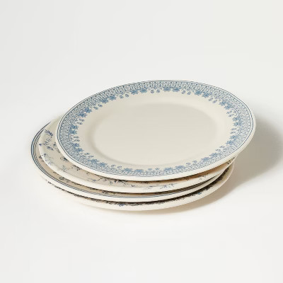 4pc Melamine Mixed Pattern Dining Plate Set - Threshold™ designed with Studio McGee | Target