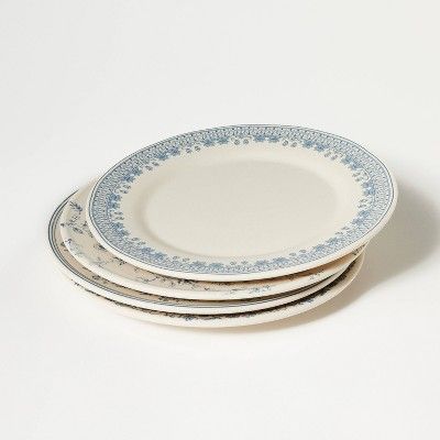 4pc Melamine Mixed Pattern Dining Plate Set - Threshold™ designed with Studio McGee | Target