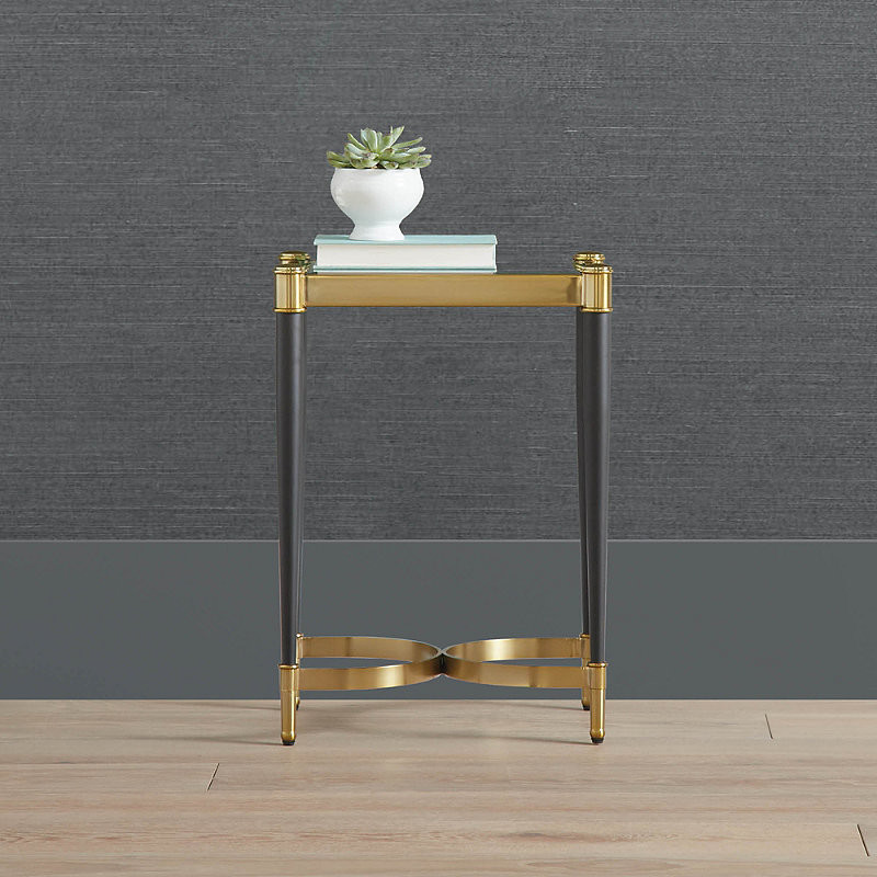 Angelina Small Side Table - Antiqued Textured Brass, Individual - Frontgate | Frontgate