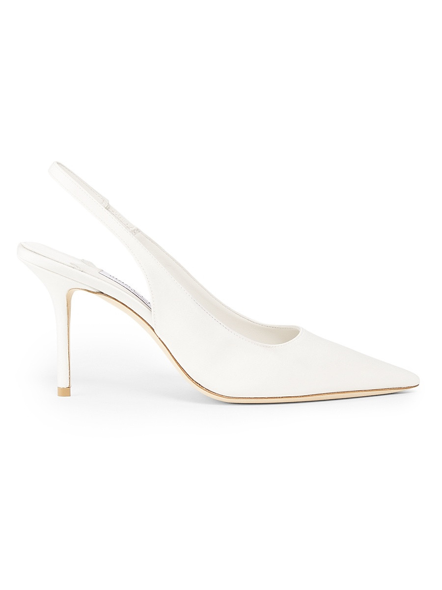 Women's Love 85MM Satin Slingback Pumps - Ivory - Size 10.5 | Saks Fifth Avenue