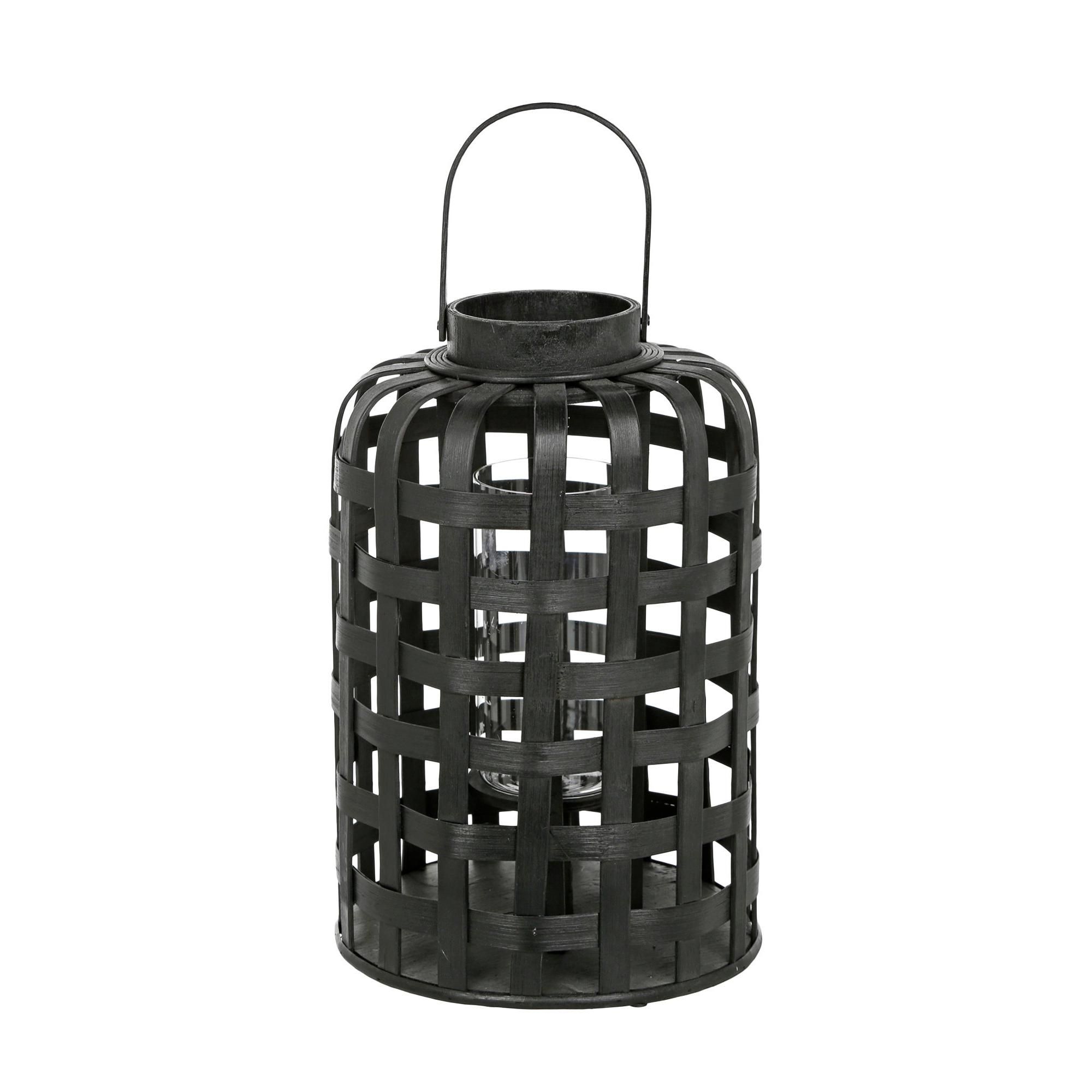 15" Wooden Lantern - Black-Black-6271344639701   | Burkes Outlet | bealls