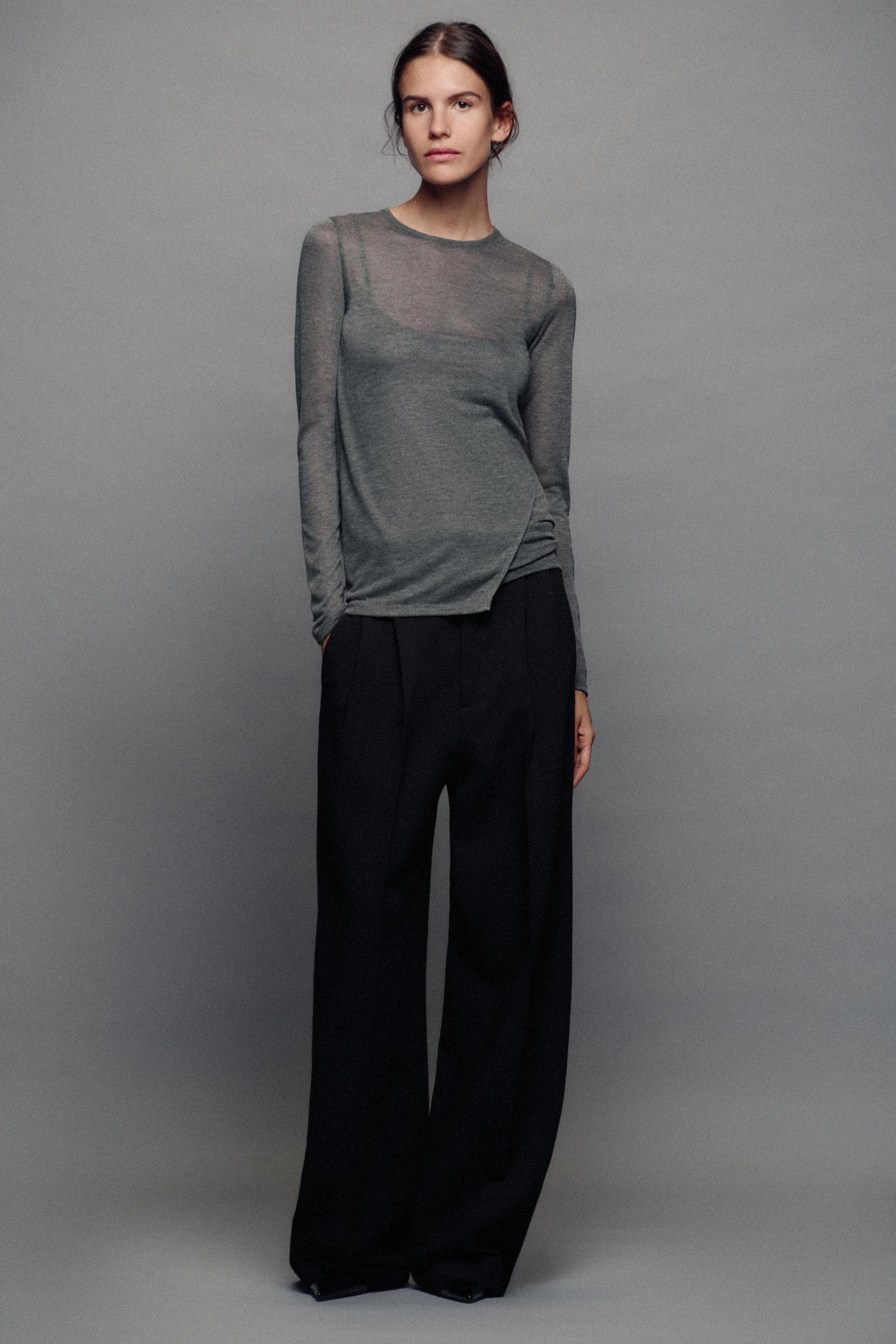 Zara - Double Layer T-Shirt - Black - L - Woman | Zara US