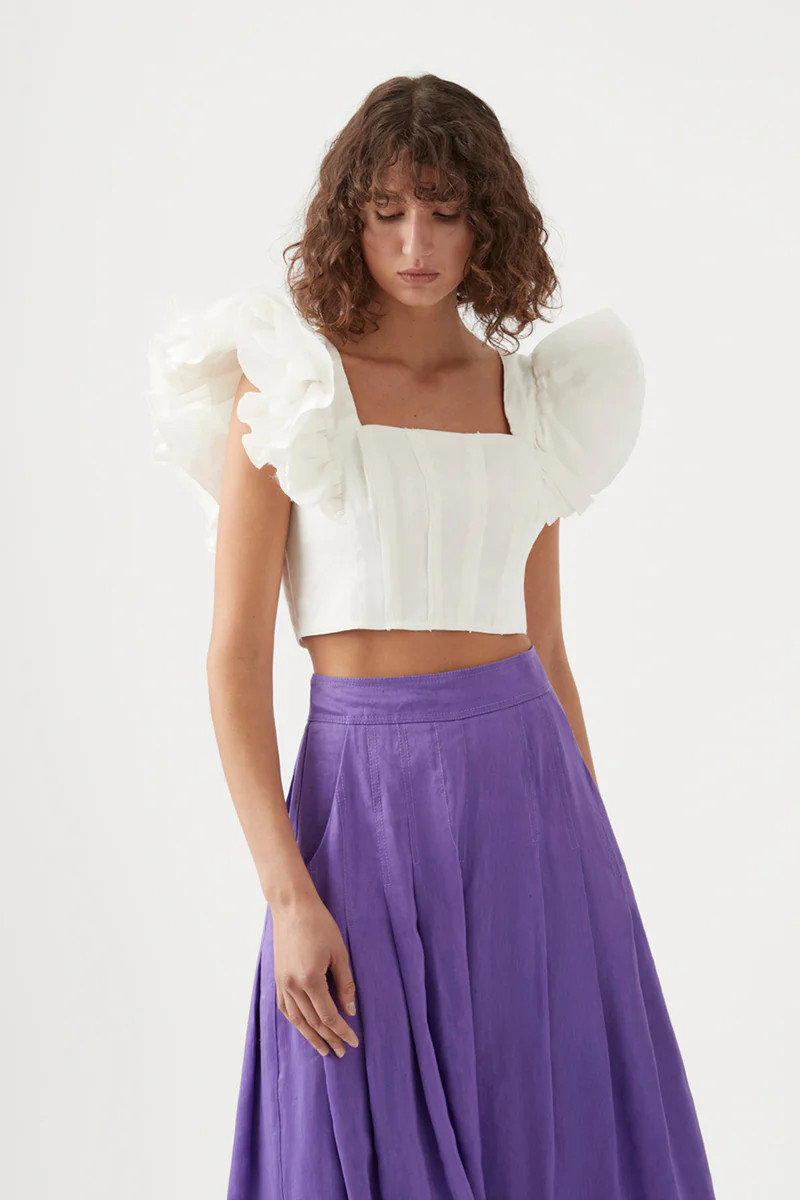 Vanades Frill Crop Top | aje. (US, UK, Europe, ROW)