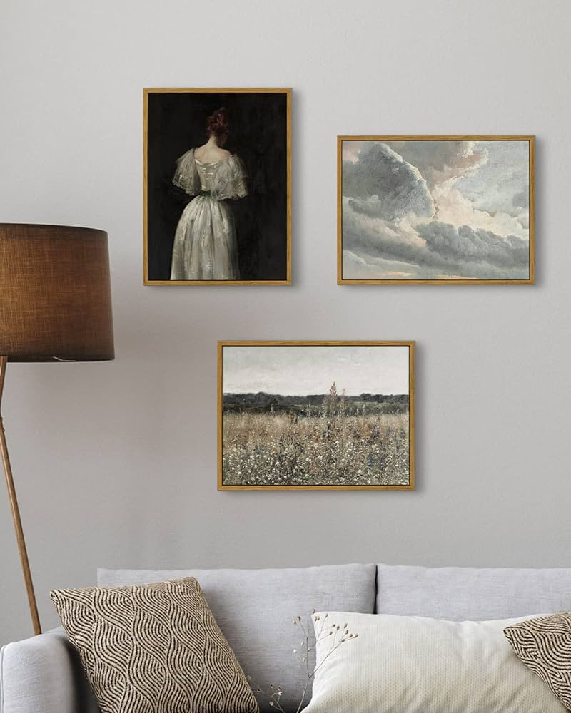 InSimSea Framed Wall Art Room Decor Classical Oil Painting Canvas Prints Seventeenth Century Lady... | Amazon (US)