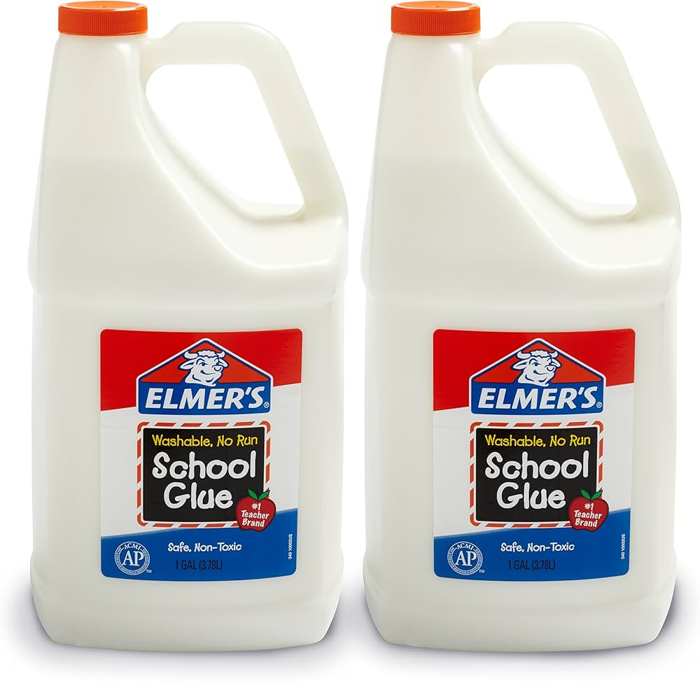 Elmer's Liquid School Glue, Washable, 1 Gallon, 2 Count - Great for Making Slime | Amazon (US)