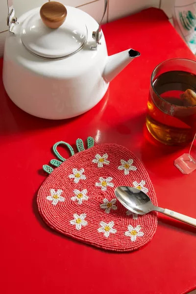 Strawberry Beaded Trivet | Urban Outfitters (US and RoW)
