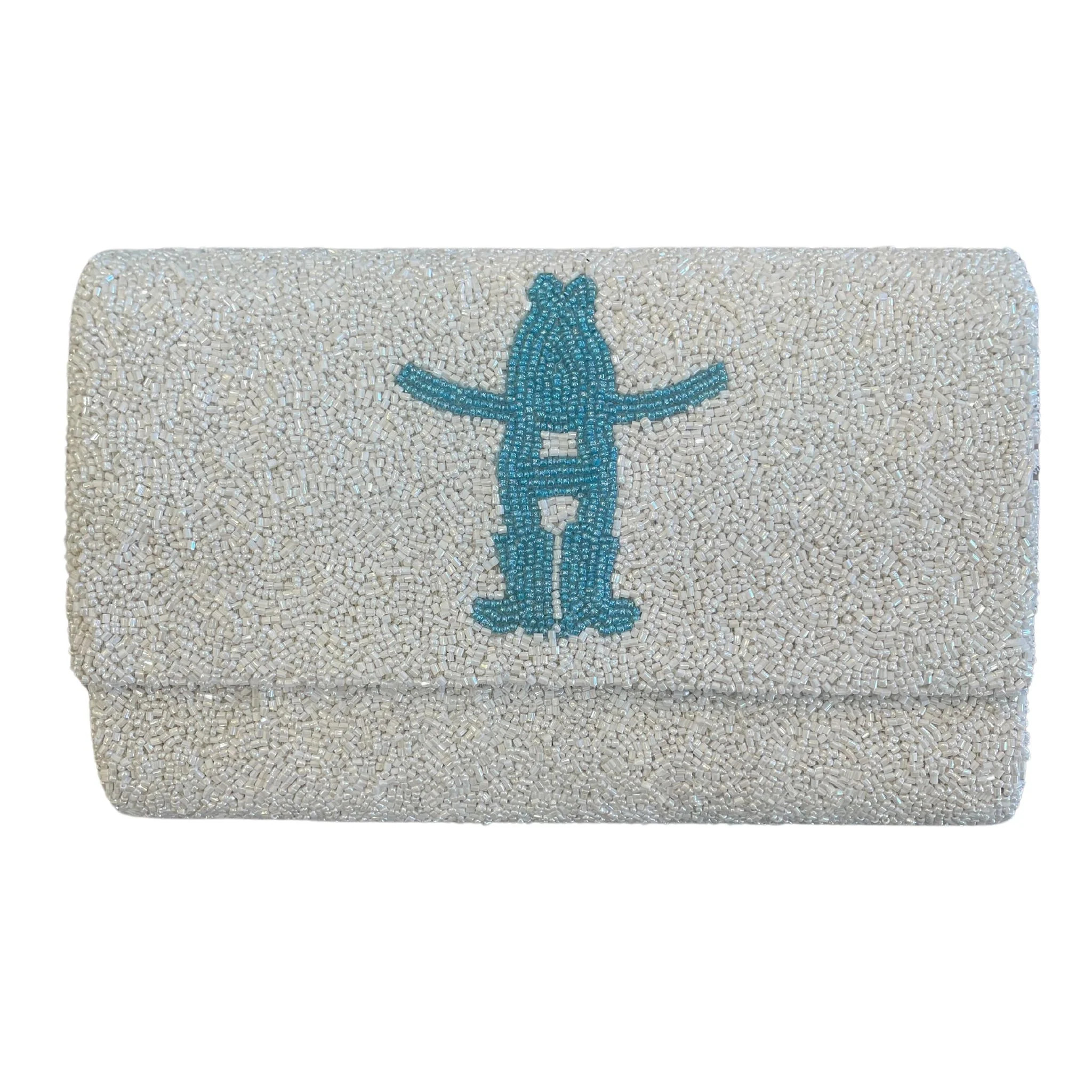 Houston Rodeo Logo Fully Beaded Clutch | Saturday Silks
