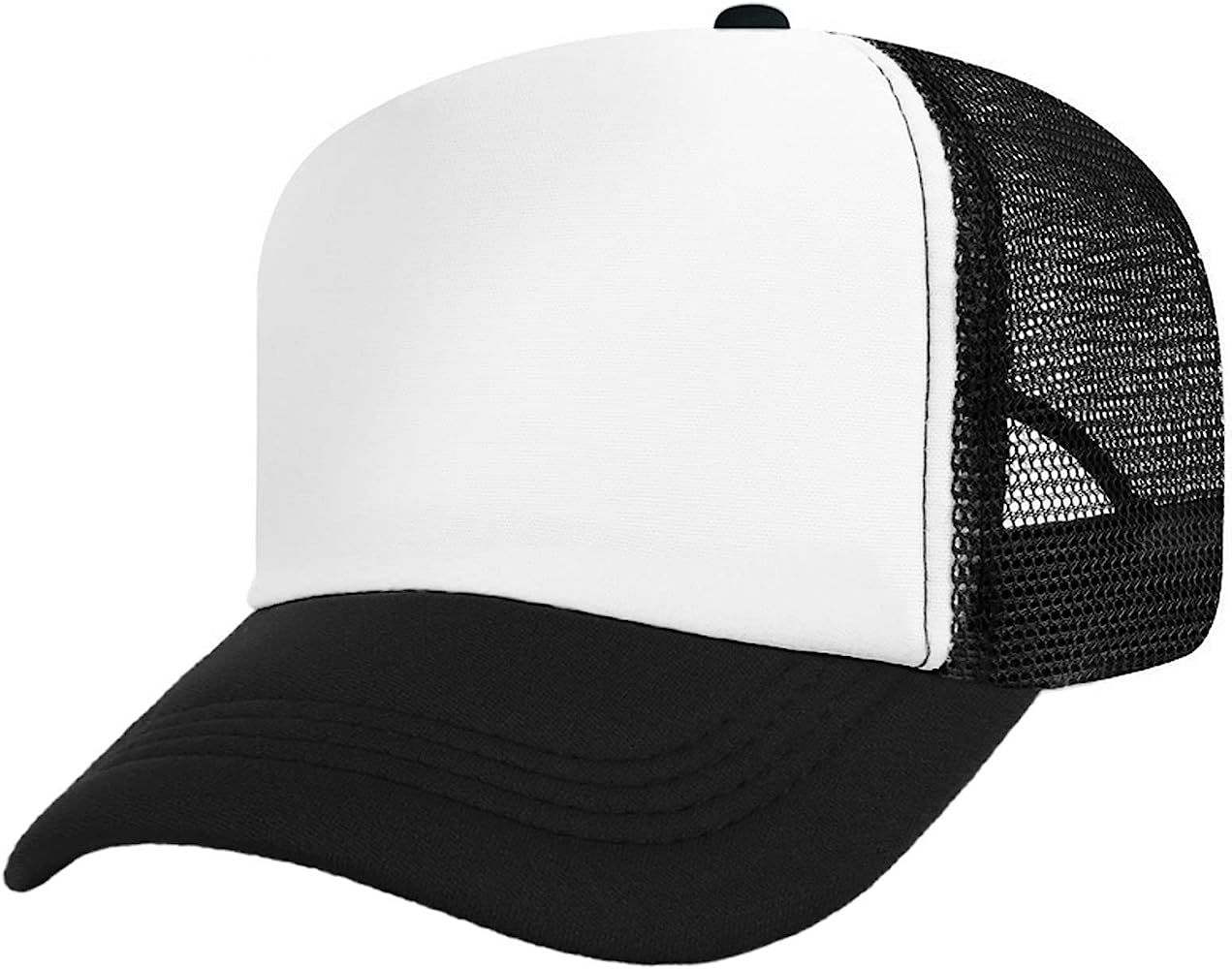 TOPTIE Kids 5 Panel Mesh Trucker Cap Adjustable Snapback Hat Blank Foam Trucker Hat | Amazon (US)