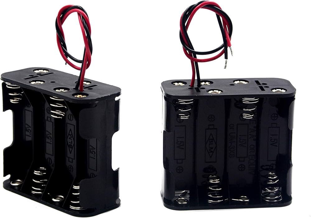 (Pack of 2 8 AA Battery Holder, 12V Battery Holder with Leads-Double Layers (Each Layer Loads Fou... | Amazon (US)