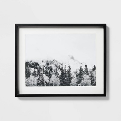 30"x24" Foggy Mountains Framed Wall Art - Threshold™ designed with Studio McGee: Modern Decor, Black Frame, Landscape Print | Target