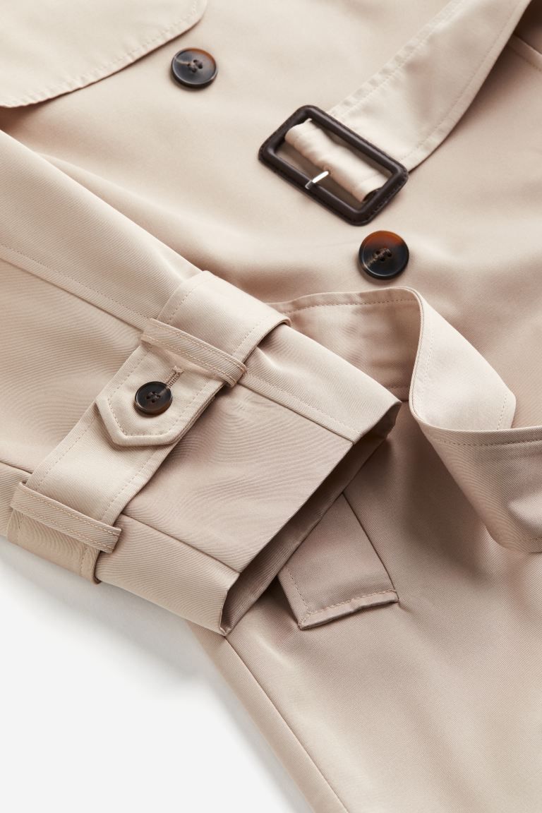 Double-breasted twill trench coat - Beige - Ladies | H&M GB | H&M (UK, MY, IN, SG, PH, TW, HK)