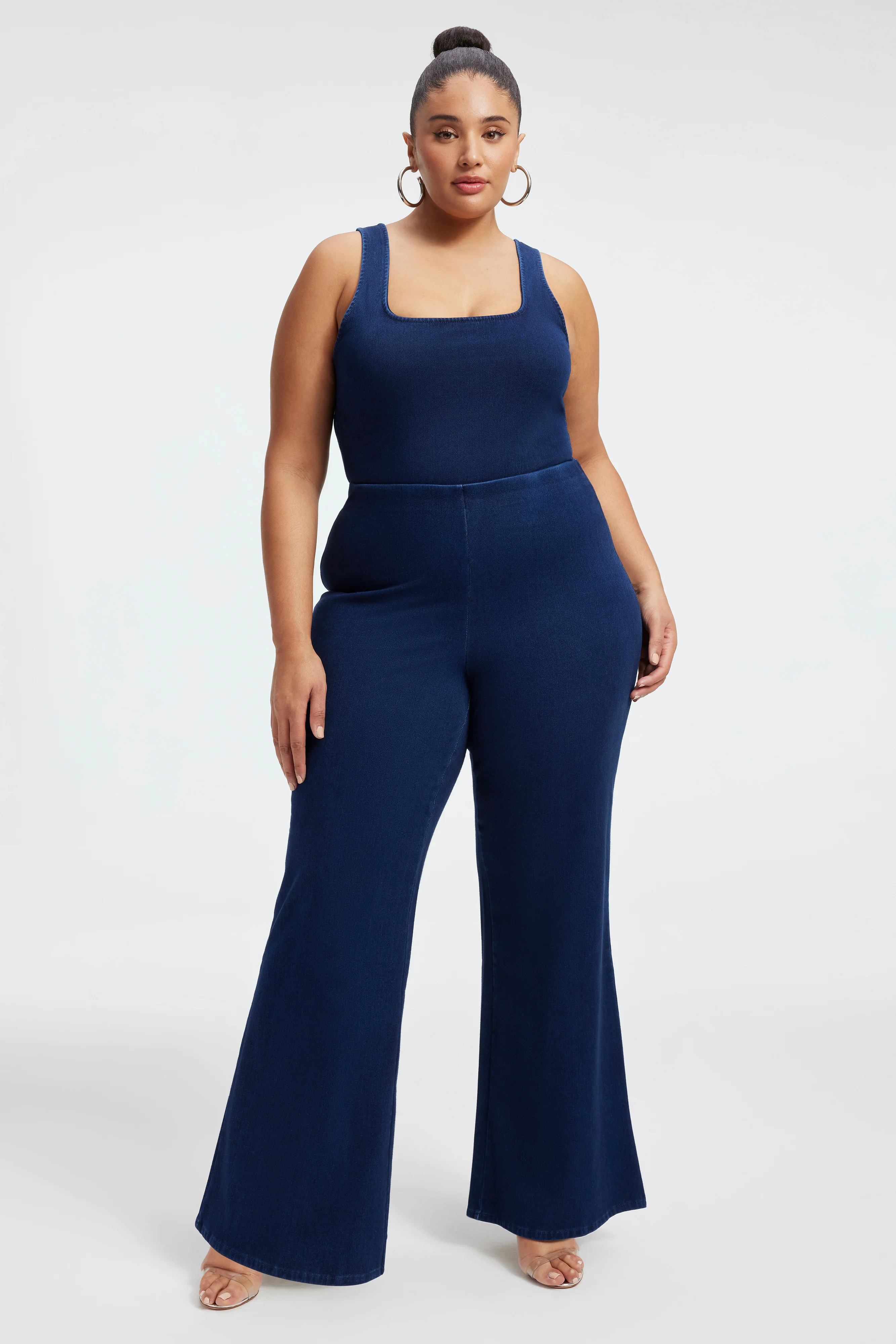 SOFT SCULPT PULL-ON PALAZZO JEANS | INDIGO377 | Good American
