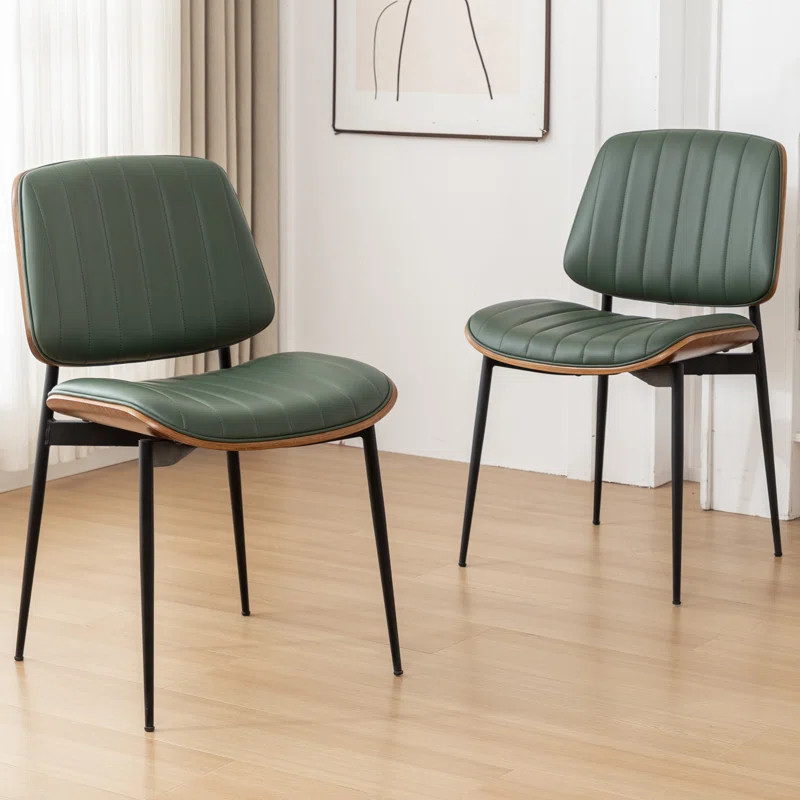 Orise Modern Upholstered Dining Chairs With Walnut Bentwood (Set of 2) | Wayfair North America