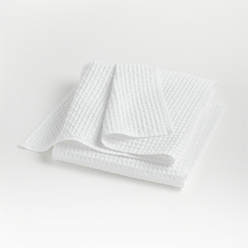 Organic Cotton Waffle White Bath Sheet + Reviews | Crate & Barrel | Crate & Barrel