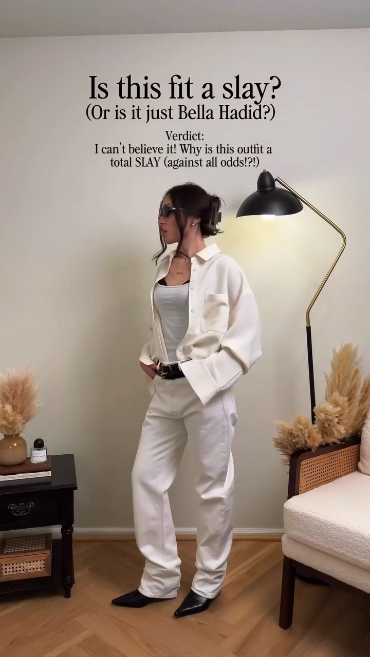 The results were NOT was I was expecting (no for real!) 🙌🏻🙌🏻🙌🏻 | we all know Bella Hadid is a supermodel and her outfits are downright ICONIC! 🌟 but is that all it is? Do her outfits just work for her because she’s tall? Well today we are going to find out as a 5’2” short girl! You tell ME! Was this a slay or a nay! 🫶🏼 

If you want to see MORE celeb and Pinterest recreation outfits on a 5’2” shortie, I’m your gal @amandacapsulewardrobe  and would love to have you hear to solve the “is the fit a slay or is she just tall?” Question for good! 

🔗 Outfit specifics always linked in bio → LTK @amandacapsulewardrobe
⸻

#bellahadidoutfits #petitestyle #pintereststyle #chicoutfit #bellahadidstyle recreating Pinterest outfits, recreating celebrity outfits, is it the outfit or is she just tall, is it the outfit or is she a supermodel? Pinterest outfit inspiration, chic minimalist style, capsule closet inspiration, how to elevate loose jeans, how to style a button up top, effortless looks, Bella hadid street style, Bella Hadid outfits, recreating celebrity outfits on a short girl, short girl styles, petite styling, 5’2” height, is it the fit or is she just a model? Bella hadid street style