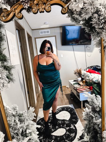 Christmas party outfit inspo 

Holiday party
Christmas outfit 
Holiday outfit 
Dress
Boots

#LTKplussize #LTKstyletip #LTKHoliday