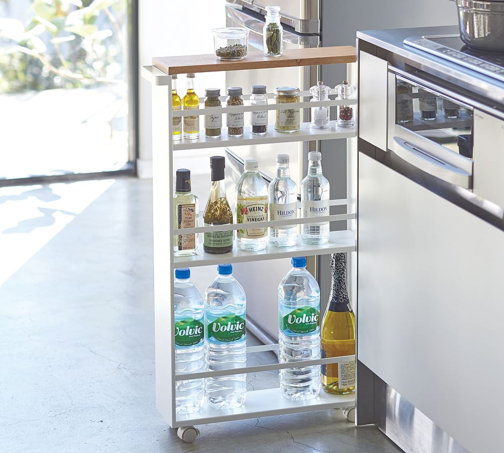 Tower Slim Rolling Storage Cart with Handle | Pottery Barn (US)