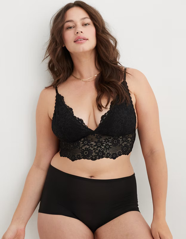 Show Off Lace Padded Longline Bralette | Aerie