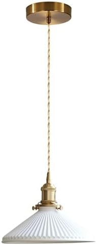 Modern Pendant Light, Minimalist Pleated Ceramic Pendant Light, Kitchen Island Bedroom Dining Roo... | Amazon (US)