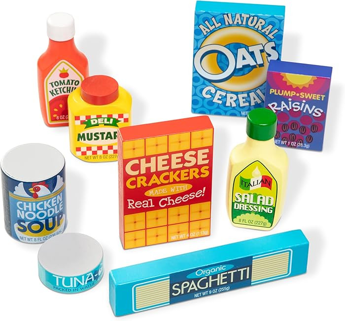 Melissa & Doug Wooden Pantry Products Play Food Set (9 pcs) | Amazon (US)