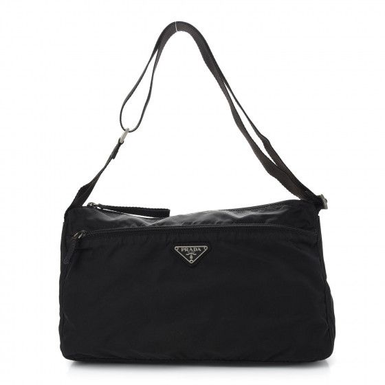PRADA Nylon Tessuto Messenger Bag Black | Fashionphile