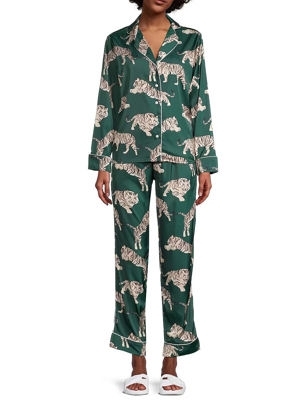 Two-Piece Tiger Print Pajama Set | Saks Fifth Avenue