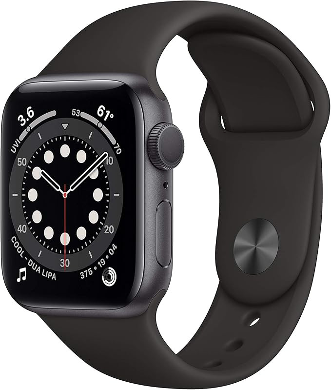 New Apple Watch Series 6 (GPS, 40mm) - Space Gray Aluminum Case with Black Sport Band | Amazon (US)