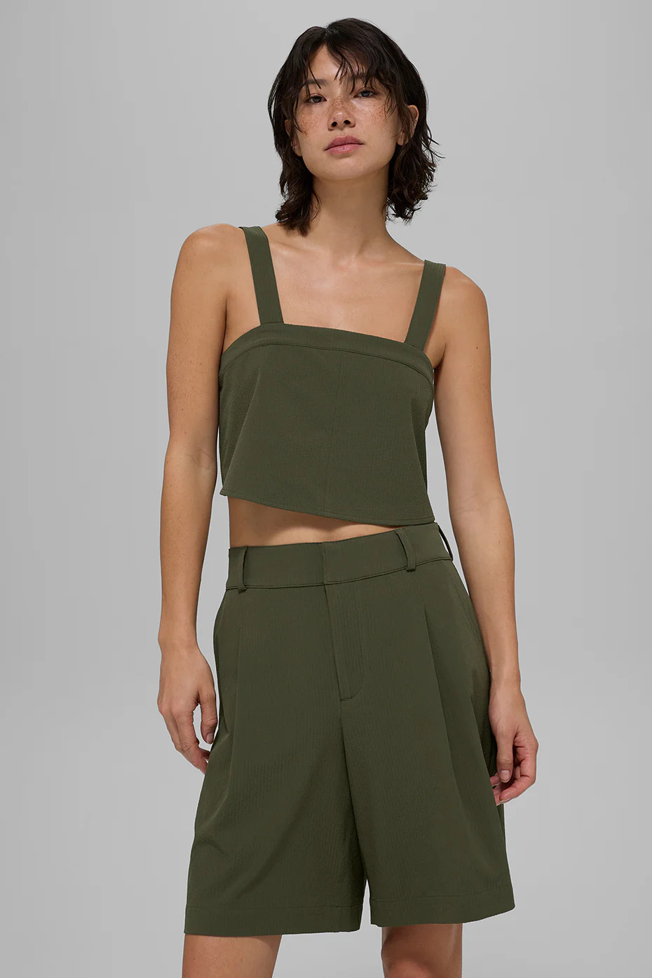 ALO | Cropped Dreamscape Tank Top in Green Olive, Size: XS | Alo Yoga (US)