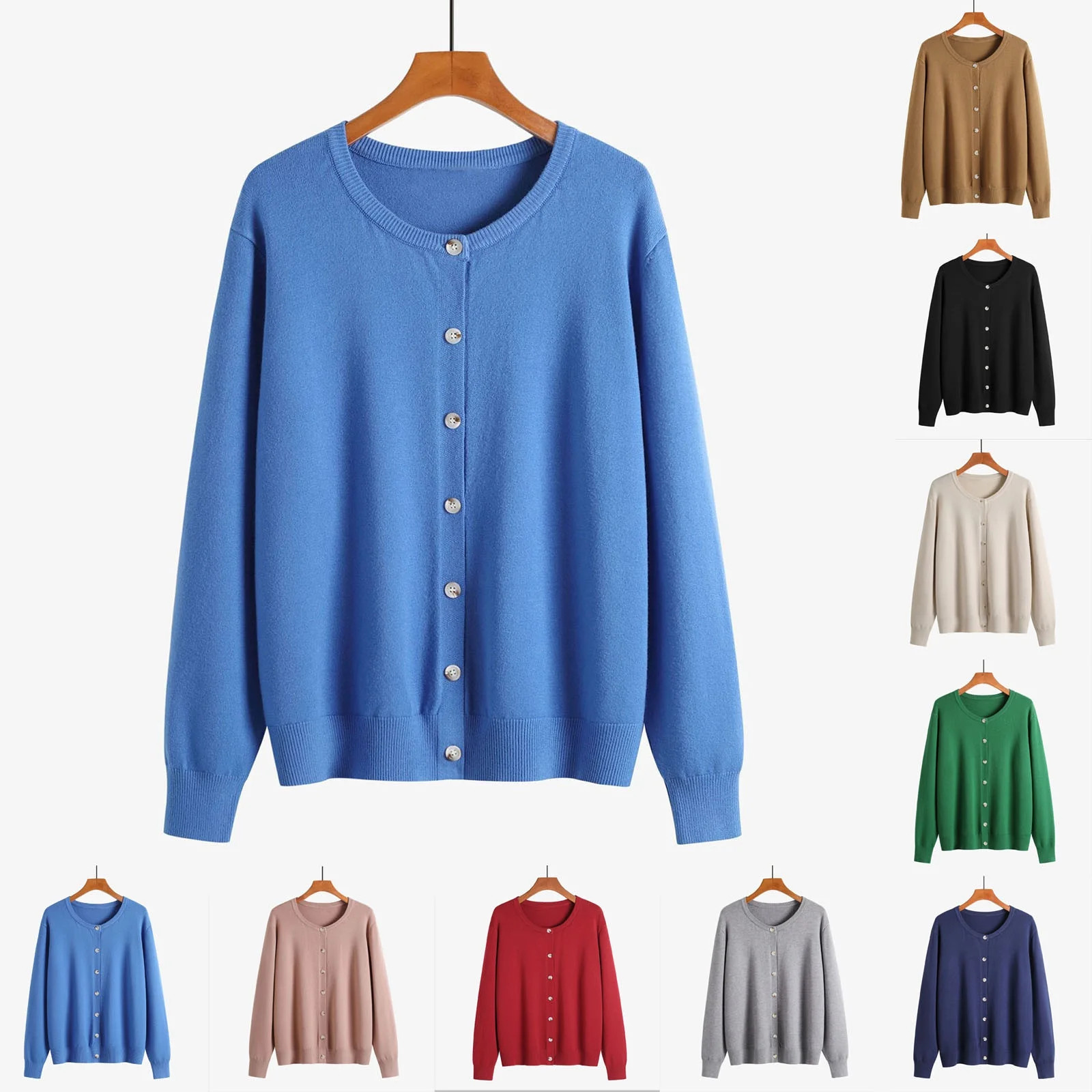 JDQJBZ Women's Winter Casual Sweater,Tank Sweater for Ladies,Womens Solid Round Neck Sweater Jack... | Walmart (CA)