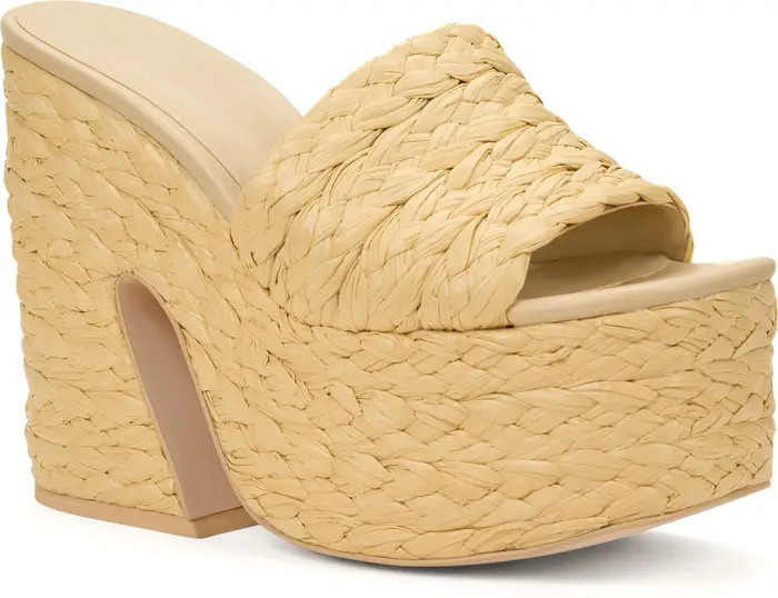 Cult Gaia Daria Raffia Platform Slide Sandal (Women) | Nordstrom | Nordstrom
