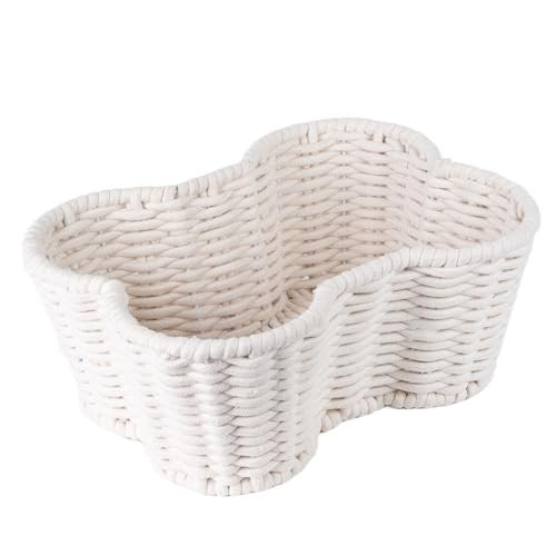 OtterPets Dog Toy Basket, Handmade Dog Toy Bin, Bone Shaped Pet Organizer, Cat Storage Box (Cotton Rope, 17x13in) | Amazon (US)