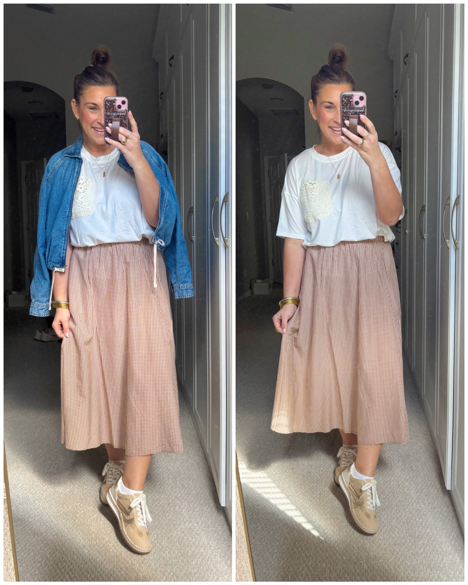 Brown gingham skirt is sooo cute , easy and comfy! Pair with a Classic or graphic tee or a sweater 🤠

Tts- medium 

#LTKMidsize #LTKgrwm #LTKootd