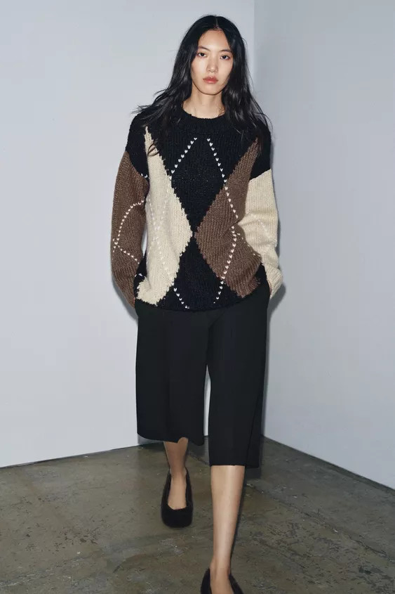 DIAMOND KNIT SWEATER | Zara UK