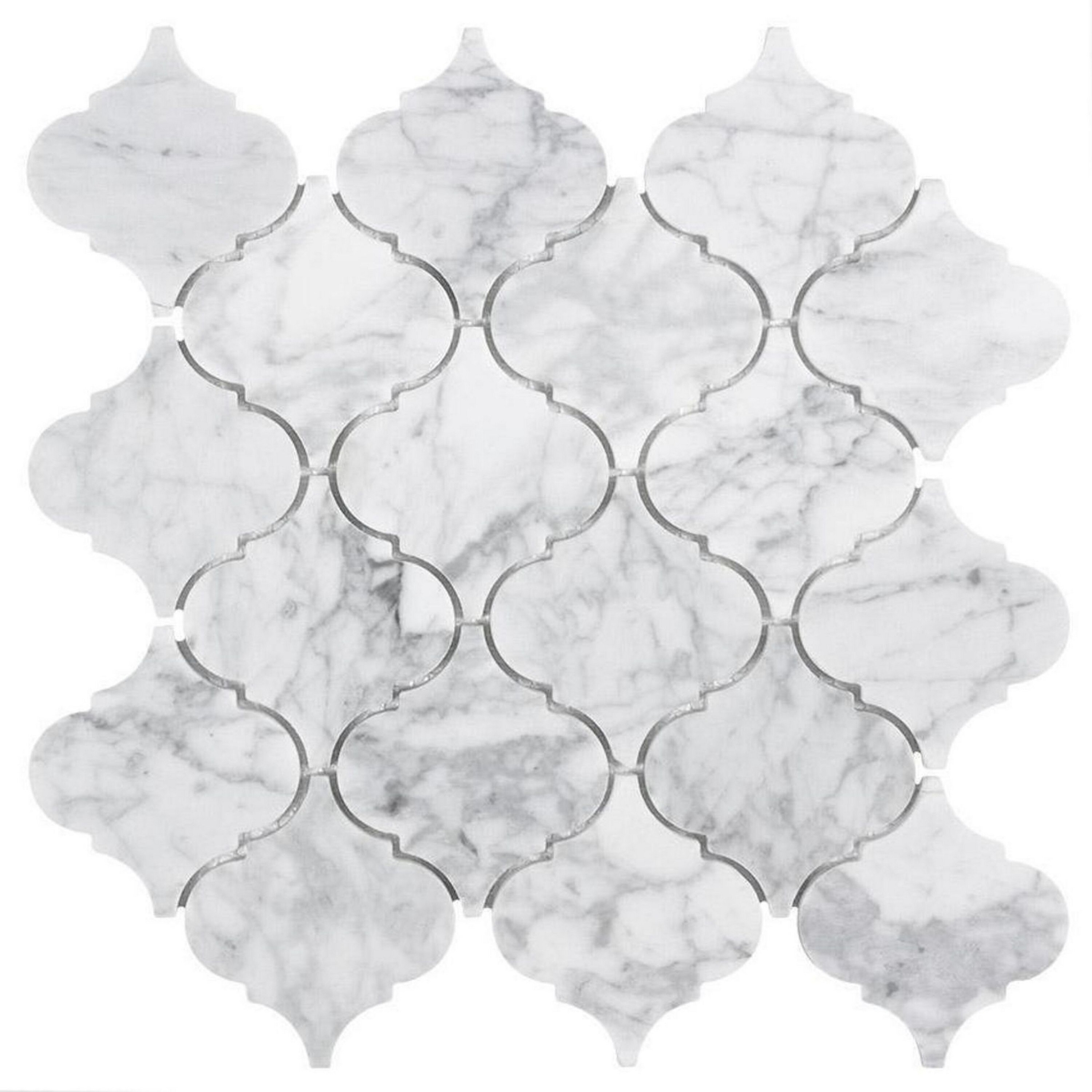 Carrara Marble Mosaic Decorative Backsplash Tile, 12"x 12"x 0.38"/pc | Walmart (US)