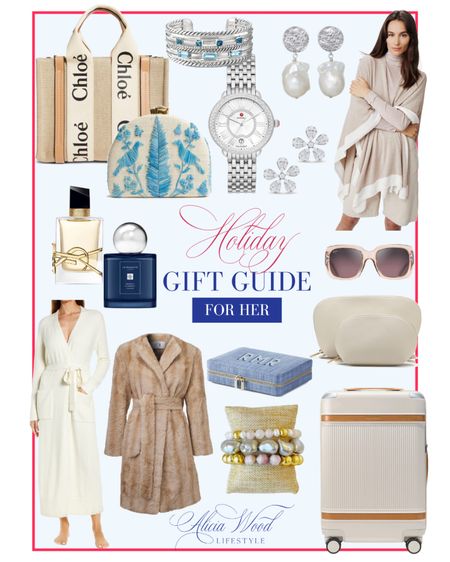 Holiday gift guide for her
Chloe tote bag, 
Pamela Munson embroidered clutch 
cashmere wrap 
faux coat 
cozy robe 
chic, sunglasses 
carry-on suitcase, 
Jo Malone perfume 

#LTKbeauty #LTKHoliday #LTKGiftGuide