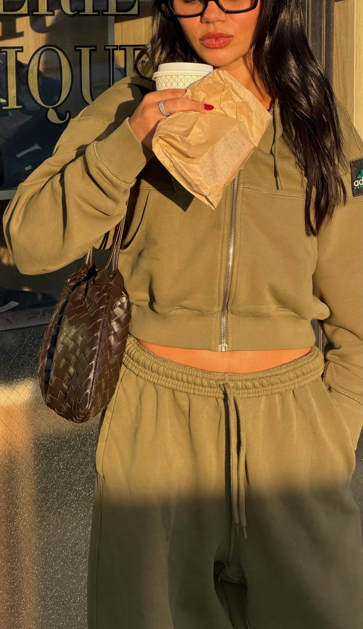 errands ootd | adidas green cropped sweater, sweatpants & sambas #adidas heaven mayhem glasses 

#LTKCyberWeek #LTKstorytime #LTKFindsUnder100