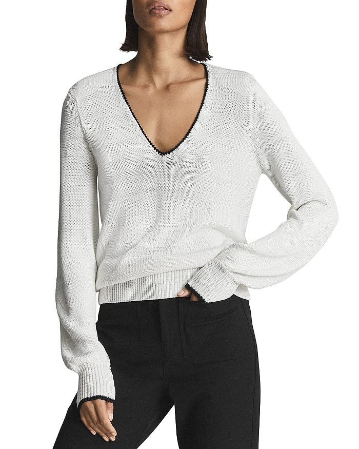Talia Contrast Trim Sweater | Bloomingdale's (US)
