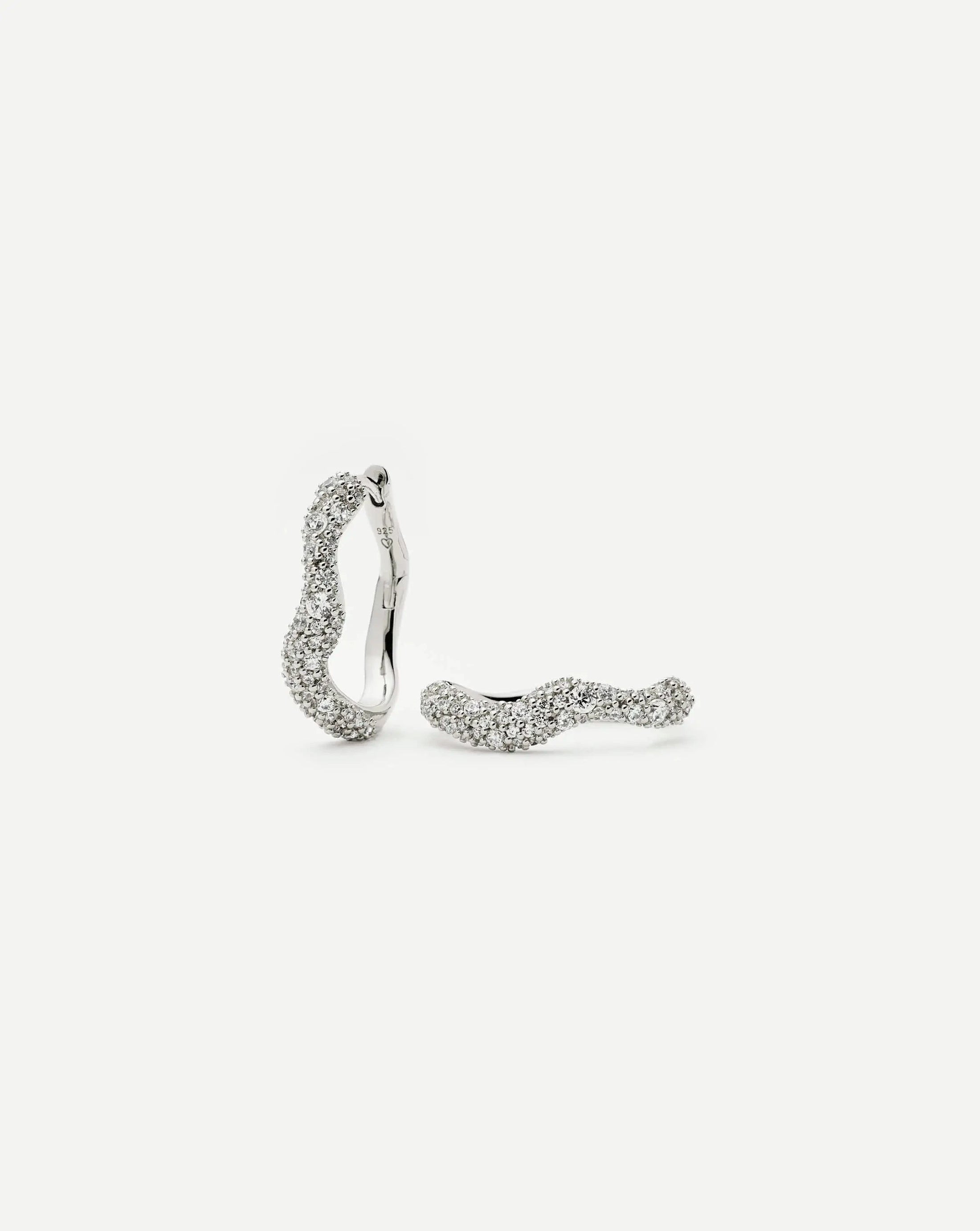 Molten Snow Sterling Silver Small Hoop Earrings | Missoma UK | Missoma UK