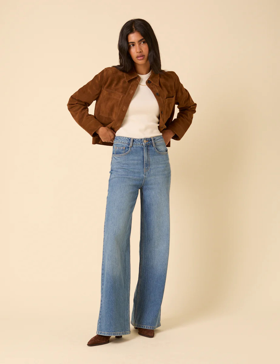 Blue High Rise Soho Wide Leg Jeans | Nobody's Child